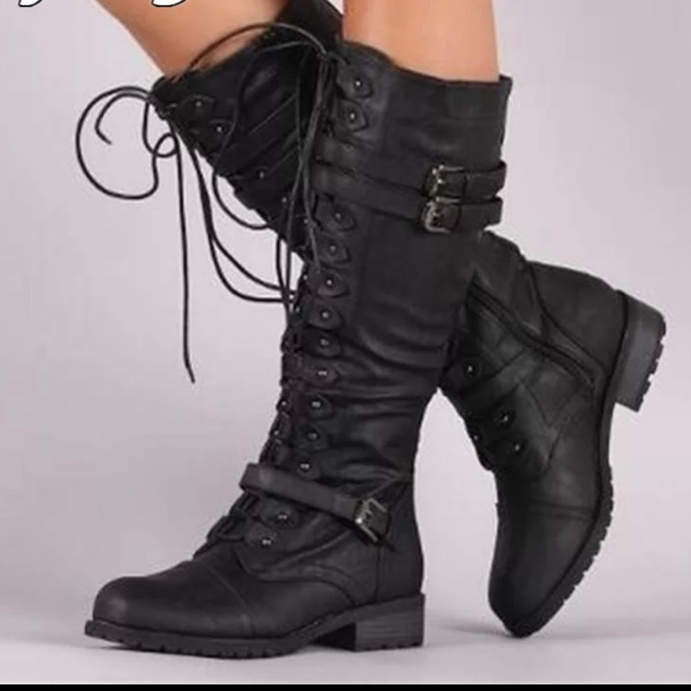 Women’s sexy knee high combat boots
